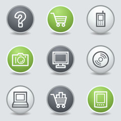 Electronics web icons set 1, circle buttons