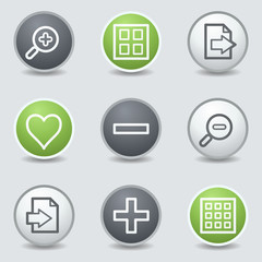 Image viewer web icons set 1, circle buttons