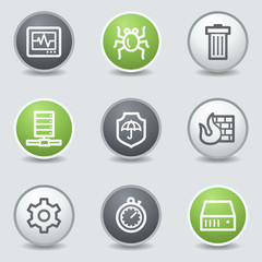 Internet security web icons, circle buttons