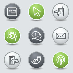 Internet web icons set 2, circle buttons