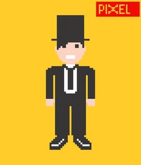 pixel cartoon character