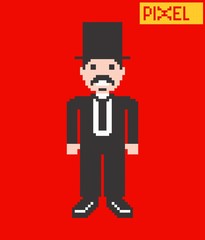 pixel cartoon character