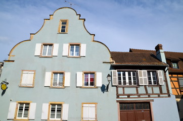 Timber frame houses in Eguisheim, Alsace, France