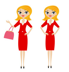 young business woman in different pose