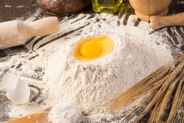 flour, eggs, wheat still-life