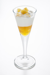 Cup of yogurt with peach jam