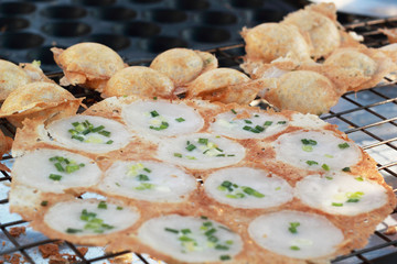 Coconut milk mix sugar and flour. - Kind of Thai sweetmeat