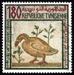 Postage stamp Tunisia 1992 Duck, Mosaic