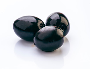 Black olives isolated on white