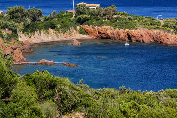 Beautiful Scenic Coastline on the French Riviera near Cannes, Fr