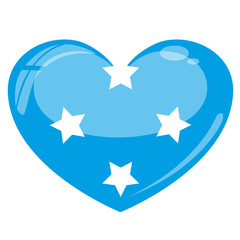Mikronesien Herz Flagge Icon Button