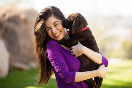 Getting Kisses From My Puppy