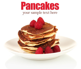 Delicious sweet pancakes isolated on white