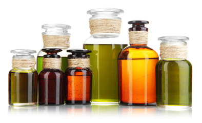 Medicine bottles isolated on white