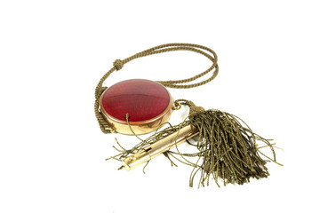 Ladies Vintage Powder Compact And Lipstick Holder