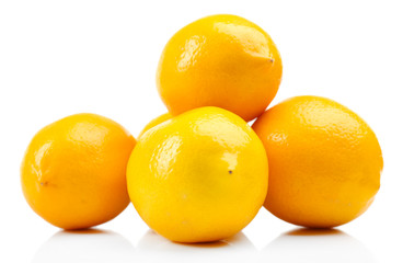 Ripe lemons isolated on white