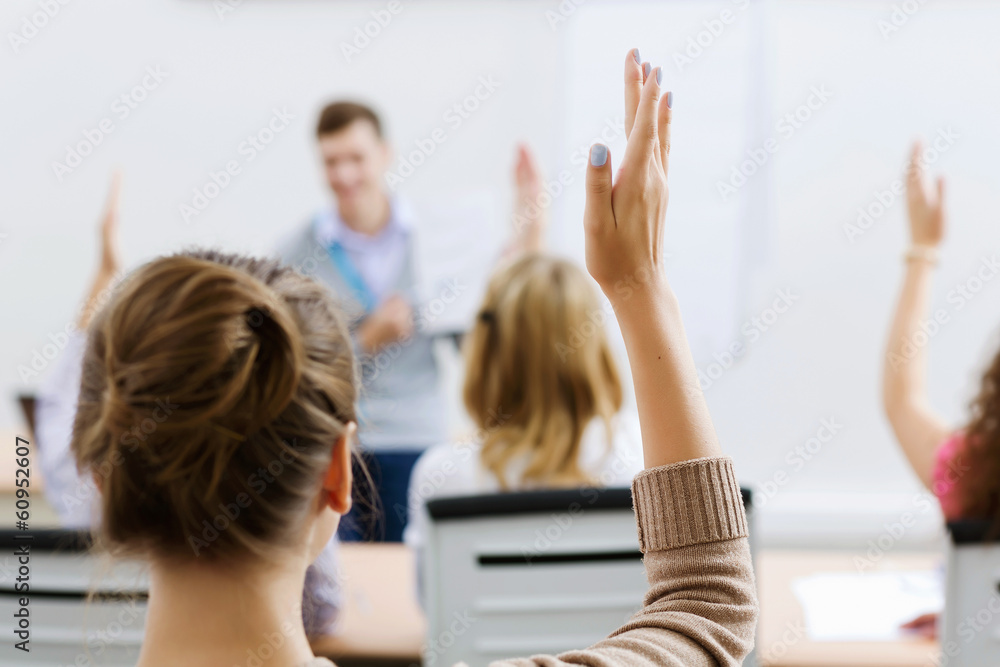 Wall mural Teacher at lesson