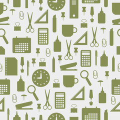 Seamless pattern with office stationery icons