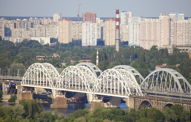 View at the Left bank of the Dnieper in Kiev.