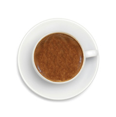 espresso coffee isolated on white background