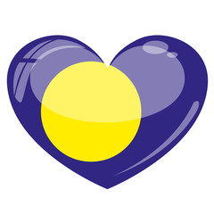 Palau Herz Flagge Icon Button