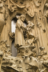 Details of the Sagrada Familia in Barcelona Spain