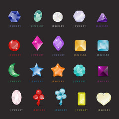 Jewelry Icons Set - Isolated On Black Background © milosdizajn