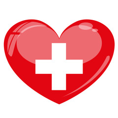 Schweiz Herz Flagge Icon Button