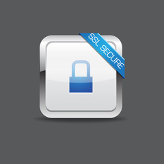 Obraz premium SSL Protected Secure Vector Icon Button