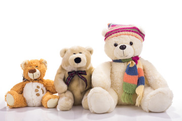 Three toy teddy bears