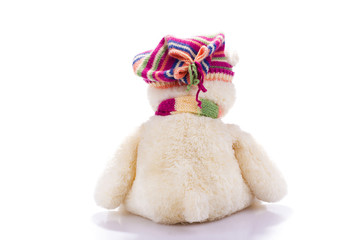 Toy teddy bear from back