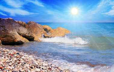 Summer beach and sunshine.  
