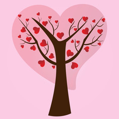 Obraz na płótnie Canvas Pink Heart Tree