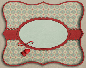 Card with  decorative oval.
