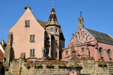 Obraz premium Place du Chateau, Eguisheim, Alsace, France