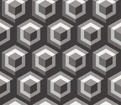 Vintage Cube Effect Wallpaper Pattern