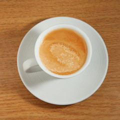 Coffee in a white cup