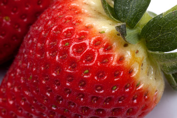 Strawberry fruits on white background
