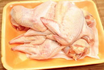 Raw Chicken Wings Store Packaged