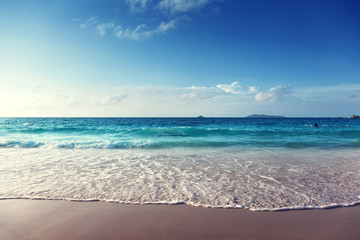 sunset on Seychelles beach