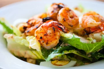 Photo sur Plexiglas Crustacés Salade de crevettes
