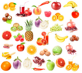 Collection of various fruits and vegetables