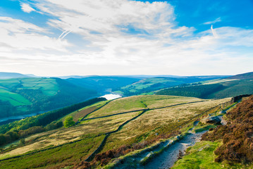 Beautiful day hiking in the hills on a sunny day out