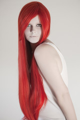 Beautiful woman with red hair