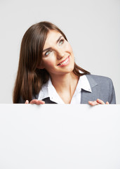 Naklejka premium Business woman portrait isolated on white