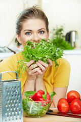 woman cooking vegetables