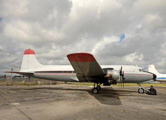 Old propeller airplane