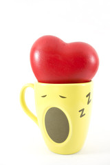 Coffee cup with red heart