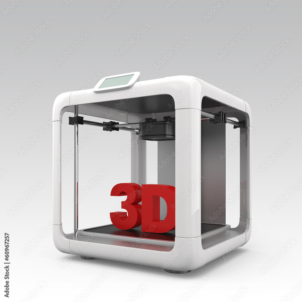 Poster personal 3d printer with red solid text on gradient background