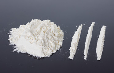 Cocaine on a black background